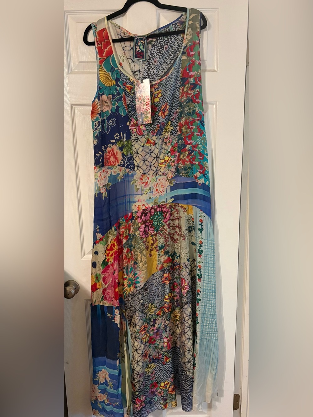 Johnny Was Multicolor Floral Patchwork Maxi Dress
